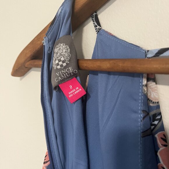 NWT Vince Camuto Size 2 Floral Halter Smocked Maxi Dress - Picture 9 of 10